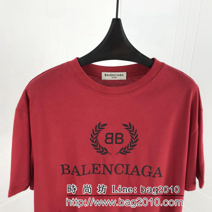 BALENCIAGA巴黎世家 19ss 麥穗雙B短袖 定制面料 七色可選百搭款 男女同款 ydi2466